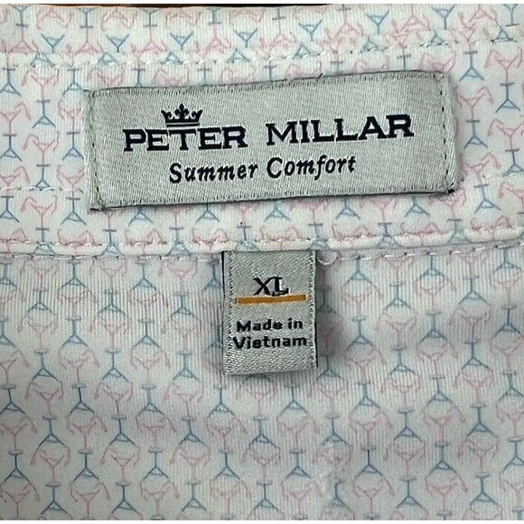 Peter Millar Summer Comfort Performance Golf Polo Palmer Laurel Valley White XL - Picture 8 of 11